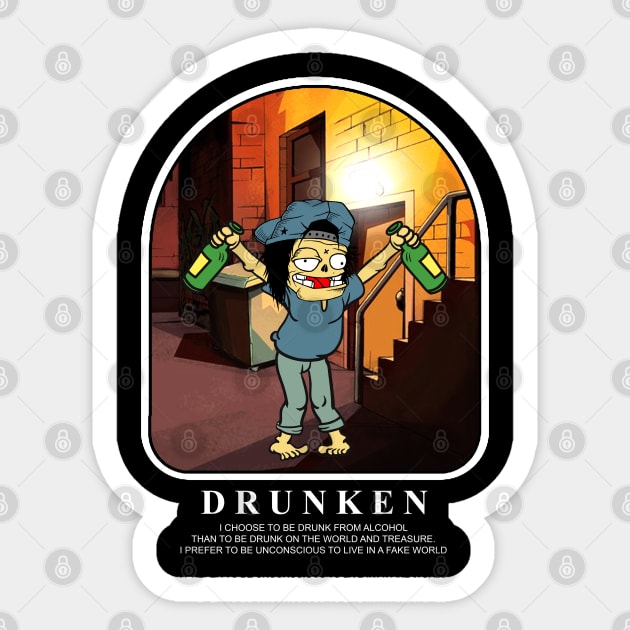 drunken Sticker by antonimus